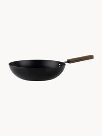 Wok Black mit Antihaftbeschichtung, Griff: Wengeholz, Schwarz, Dunkles Holz, Ø 32 x H 9 cm