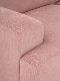 Corduroy hoekbank Melva (4-zits), Bekleding: corduroy (92% polyester, , Frame: massief grenenhout, FSC-g, Poten: kunststof, Corduroy oudroze, B 319 x D 196 cm, hoekdeel links
