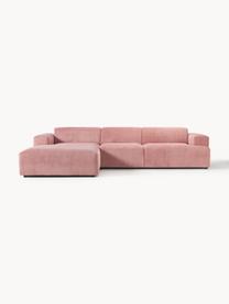 Cord-Ecksofa Melva (4-Sitzer), Bezug: Cord (92% Polyester, 8% P, Gestell: Massives Kiefernholz, Spa, Füße: Kunststoff Dieses Produkt, Cord Altrosa, B 319 x T 195 cm, Eckteil links