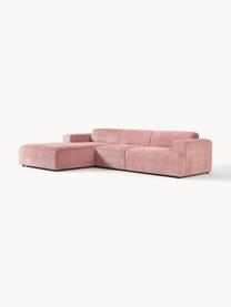 Cord-Ecksofa Melva (4-Sitzer), Bezug: Cord (92% Polyester, 8% P, Gestell: Massives Kiefernholz, Spa, Füße: Kunststoff Dieses Produkt, Cord Altrosa, B 319 x T 195 cm, Eckteil links