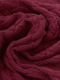 Manta de punto Caleb, 100% algodón, Rojo oscuro, An 130 x L 170 cm