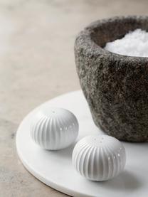 Design zout- en peperstrooierset Hammershøi van keramiek, 2-delig, 100% geglazuurde keramiek, Wit, Ø 6 x H 4 cm