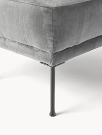 Sofa-Hocker Fluente aus Samt, Bezug: Samt (Hochwertiger Polyes, Gestell: Massives Kiefernholz, Füße: Metall, pulverbeschichtet, Samt Dunkelgrau, B 62 x T 50 cm