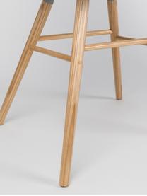 Kunststoffstuhl Albert Kuip mit Holzbeinen, Sitzfläche: 100% Polypropylen, Grau-Blau, B 49 x T 55 cm
