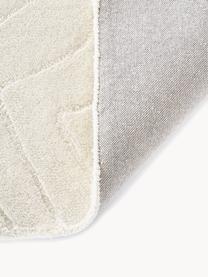 Wollen vloerkleed Aaron, handgetuft, Onderzijde: 100% katoen Bij wollen vl, Crèmewit, B 160 x L 230 cm (maat M)