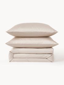 Housse de couette en satin de coton Comfort, Beige, larg. 200 x long. 200 cm