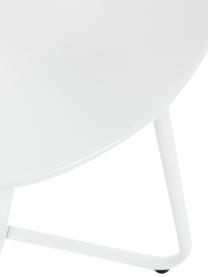 Mesa centro redonda para exterior Wissant, Metal recubierto, Blanco, Ø 40 x Al 45 cm