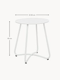 Table d'appoint de jardin Wissant, Métal, enduit, Blanc, Ø 40 x haut. 45 cm