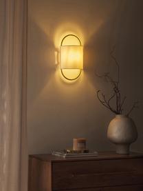 Wandlamp Gianna, Lampenkap: textiel, Gebroken wit, messingkleurig, B 20 x H 38 cm
