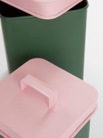 Set di 2 contenitori per alimenti Luca, Metallo rivestito, Verde scuro, rosa chiaro, Set in varie misure