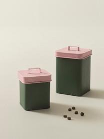 Set di 2 contenitori per alimenti Luca, Metallo rivestito, Verde scuro, rosa chiaro, Set in varie misure