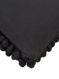 Housse de coussin douce 45x45 noir Iona, Revêtement : noir Pieds : noir, larg. 45 x long. 45 cm