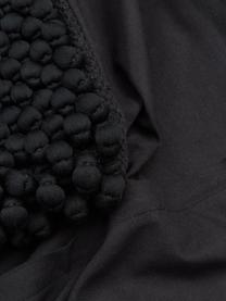 Funda de cojín en tejido de bolitas Iona, Parte delantera: 76% poliéster, 24% algodó, Parte trasera: algodón, Negro, An 45 x L 45 cm