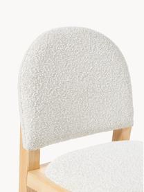Chaise rembourrée en bouclette Neelia, Bouclette blanc, frêne clair, larg. 54 x prof. 46 cm