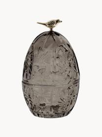 Pojemnik do przechowywania ze szkła w kształcie jajka Esmia, Szkło, Ciemny szary, Ø 10 x W 15 cm