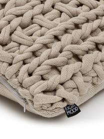 Cojín de punto Chunky, con relleno, Funda: 100% acrílico, Beige, An 40 x L 60 cm