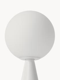 Kleine tafellamp Bilia, handgemaakt, Lampenkap: glas, Wit, Ø 12 x H 26 cm