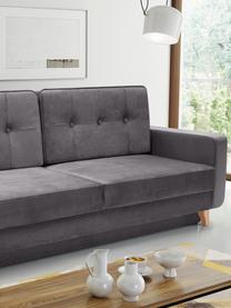 Divano letto 2 posti in tessuto verde con contenitore Tokio, Rivestimento: 100% poliestere, Grigio, Larg. 228 x Prof. 89 cm