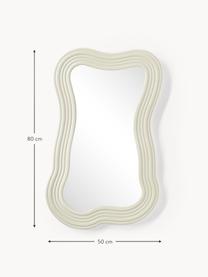 Specchio da parete con cornice ondulata Cosimo, Struttura: pannello di fibra a media, Superficie dello specchio: vetro a specchio Questo p, Beige chiaro, Larg. 50 x Alt. 80 cm