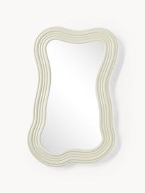 Specchio da parete con cornice ondulata Cosimo, Struttura: pannello di fibra a media, Superficie dello specchio: vetro a specchio Questo p, Beige chiaro, Larg. 50 x Alt. 80 cm