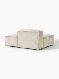 Modulo angolare in velluto a coste Lennon, Rivestimento: velluto a coste (92% poli, Struttura: legno di pino massiccio, , Piedini: plastica Questo prodotto , Velluto a coste beige chiaro, Larg. 150 x Prof. 119 cm, schienale a destra