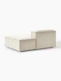 Modulo angolare in velluto a coste Lennon, Rivestimento: velluto a coste (92% poli, Struttura: legno di pino massiccio, , Piedini: plastica Questo prodotto , Velluto a coste beige chiaro, Larg. 150 x Prof. 119 cm, schienale a destra