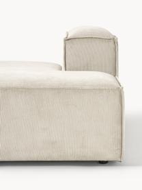 Diván modular de pana Lennon, Tapizado: pana (92% poliéster, 8% p, Estructura: madera de pino maciza, ma, Patas: plástico Este producto es, Pana beige claro, An 150 x F 119 cm, respaldo derecho