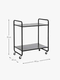 Barcart Morris, Gecoat metaal, Zwart, B 60 x H 70 cm