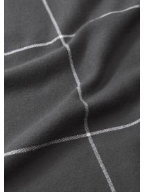 Taie d'oreiller réversible en flanelle de coton à carreaux Noelle, Anthracite, blanc, larg. 50 x long. 70 cm