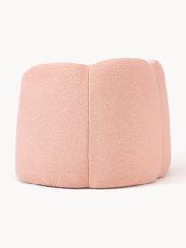 Fauteuil lounge tissu bouclé Fleur, Rose pâle, larg. 105 x prof. 95 cm