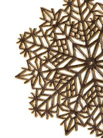 Manteles individuales Snowflake, 6 uds., Plástico, Dorado, Ø 10 x Al 1 cm