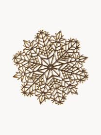 Placemats Snowflake, 6 stuks, Kunststof, Goudkleurig, Ø 10 x H 1 cm