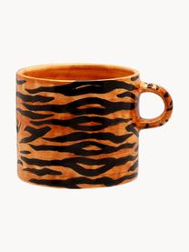 Tazza dipinta a mano Tiger, Ceramica, Marrone chiaro, nero, Ø 10 x Alt. 9 cm, 500 ml