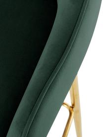 Fluwelen barstoel Ava in donkergroen, Bekleding: fluweel (100% polyester), Fluweel donkergroen, B 48 x H 107 cm