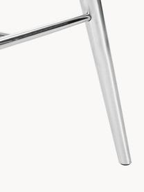 Stołek barowy High Stool, Nogi: aluminium powlekane, Odcienie srebrnego, czarna skóra, S 45 x W 69 cm