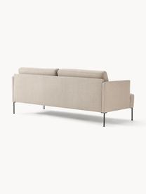 Sofa Fluente (3-osobowa), Tapicerka: 100% poliester Dzięki tka, Stelaż: lite drewno sosnowe, Nogi: metal malowany proszkowo , Beżowa tkanina, S 196 x G 85 cm