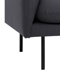Sofa Moby (2-Sitzer) in Dunkelgrau mit Metall-Füssen, Bezug: Polyester Der hochwertige, Gestell: Massives Kiefernholz, FSC, Webstoff Dunkelgrau, B 170 x T 95 cm