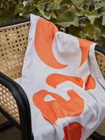 Serviette de plage légère avec lettrage Ciao, Blanc, orange