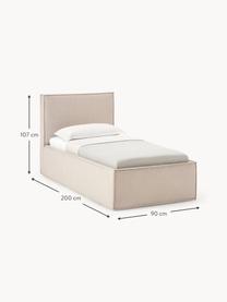 Jednolôžková posteľ s úložným priestorom Dream, Béžová, Š 90 x D 200 cm