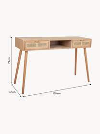 Console rustique Cayetana, Bois clair, larg. 120 x haut. 76 cm