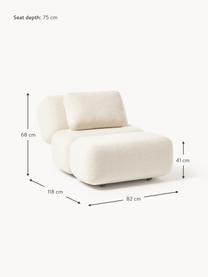 Teddy fauteuil Caterpillar, Poten: kunststof, Teddy lichtbeige, B 82 x D 118 cm