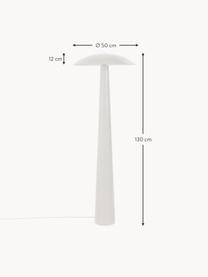 Lámpara de pie pequeña Moonbeam, Pantalla: metal recubierto, Cable: cubierto en tela, Beige, Ø 50 x Al 130 cm