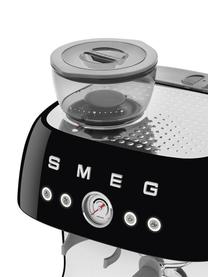 Kaffeemaschine 50's Style mit Siebträger, Aluminium-Druckguss, Edelstahl, Kunststoff, Schwarz, B 45 x H 50 cm
