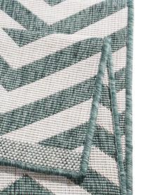 Alfombra reversible de interior/exterior Palma, Verde, crema, An 80 x L 350 cm