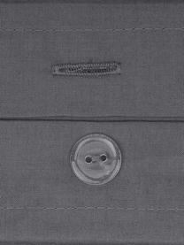 Perkal dekbedovertrek Elsie, Weeftechniek: perkal Draaddichtheid 200, Donkergrijs, 240 x 220 cm, 3-delig