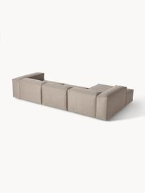 Narożna sofa modułowa Lennon, Tapicerka: 100% poliester Dzięki tka, Stelaż: lite drewno sosnowe, skle, Nogi: tworzywo sztuczne Ten pro, Taupe tkanina, S 327 x G 180 cm, lewostronna