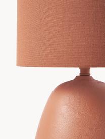 Keramik-Tischlampe Eileen, Lampenschirm: Leinen (100 % Polyester), Lampenfuß: Keramik, Terrakotta, matt, Ø 26 cm x H 35 cm