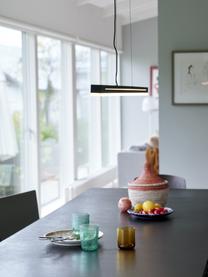 Grote LED hanglamp Skylar in zwart, Lampenkap: gecoat aluminium, Diffuser: kunststof, Baldakijn: gecoat aluminium, Zwart, 115 x 4 cm