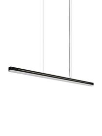 Grote LED hanglamp Skylar in zwart, Lampenkap: gecoat aluminium, Diffuser: kunststof, Baldakijn: gecoat aluminium, Zwart, 115 x 4 cm