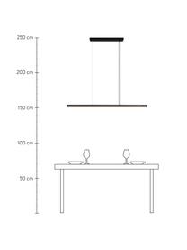 Grosse LED-Pendelleuchte Skylar in Schwarz, Lampenschirm: Aluminium, beschichtet, Baldachin: Aluminium, beschichtet, Schwarz, 115 x 4 cm